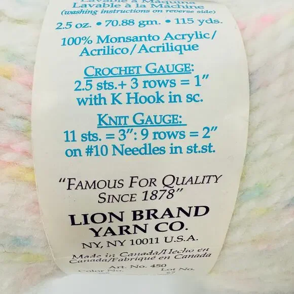 7 Vintage Lion Brand Baby Jiffy Quick & Easy Mohair Look Yarn CORAL GABLES SPOT - Picture 10 of 13